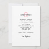 Faire-part Déplacer une simple typographie moderne rose Nouve (Dos)