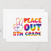 Faire-part Dernier jour de 8e année Tie Dye Peace Out Eighth  (Devant / Derrière)
