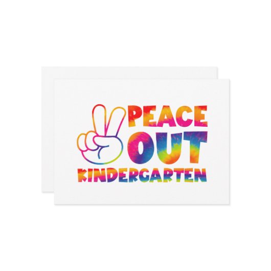 Faire-part Dernier jour de maternelle en Tie Dye (Devant/Arrière en situation)