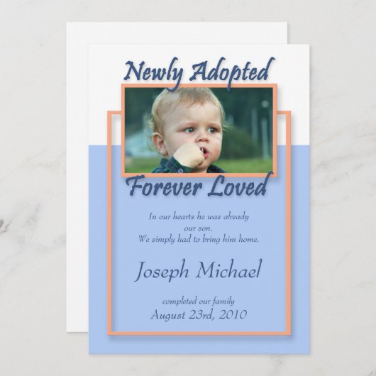 Faire-part Dernièrement Adopté, Forever Loved ~ Annonces (Devant / Derrière)