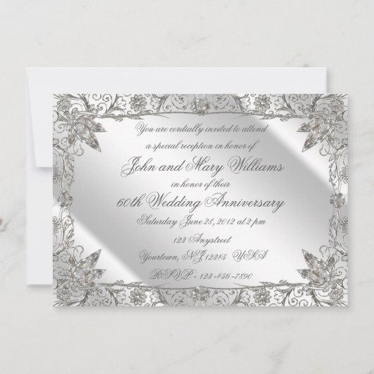 Faire-part des 60 ans de mariage de diamant de Flo (Dos)