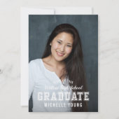 Faire-part des diplômés de la photo de couleur mod (Devant)