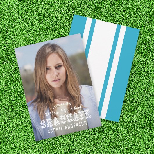 Faire-part des diplômés de la photo de couleur mod