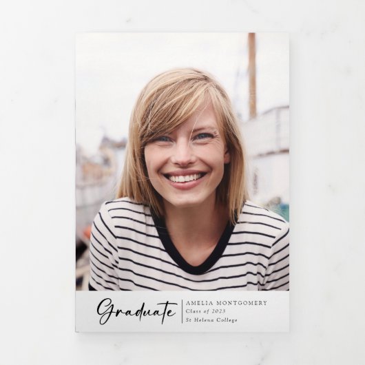 Faire-part des diplômés de la photo de script mode (Page de couverture)