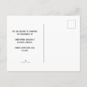 Faire-part des Fêtes de Noël (Dos)