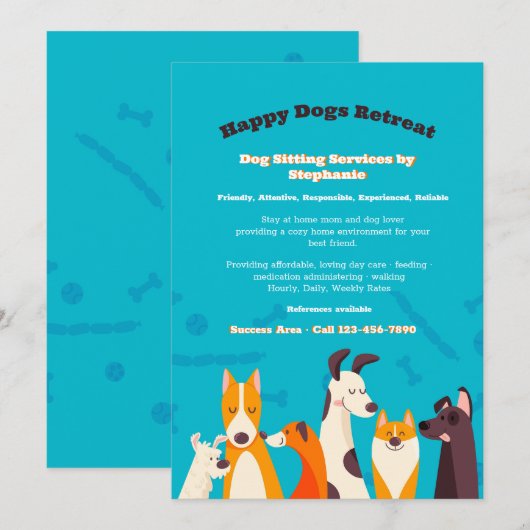 Faire-part des services de pose de chien (Devant / Derrière)