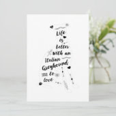 Faire-part Design Greyhound italien Chien Greyhound (Debout devant)