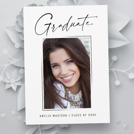 Faire-part Design minimaliste unique d'encre script Graduate