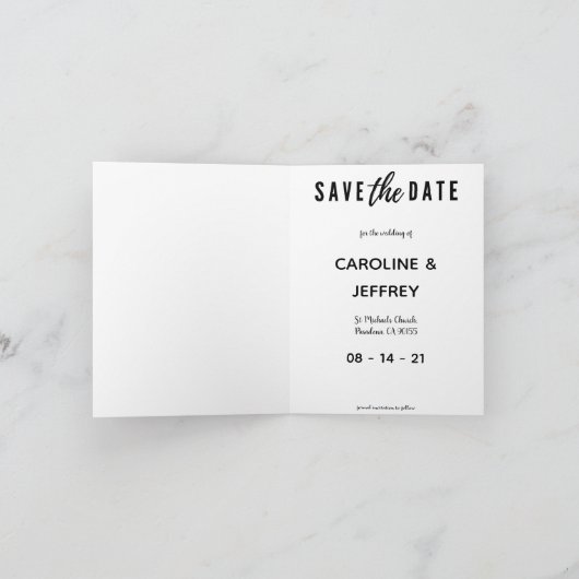 Faire-part design moderne multi photo enregistrer la date (Intérieur)