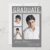 Faire-part Design tendance moderne moderne 3 photo Grey Gradu (Devant)