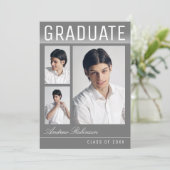 Faire-part Design tendance moderne moderne 3 photo Grey Gradu (Debout devant)