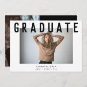 Faire-part design voguish ultra chic smart grad photo announ (Devant / Derrière)