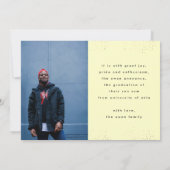 Faire-part Designer Black Yellow Text Moderne Deux Photo Grad (Dos)