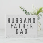 Faire-part Designer Script Fête des pères Gris Photo moderne (Debout devant)