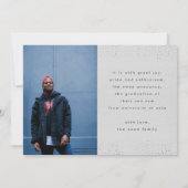 Faire-part Designer Script Grad Gris moderne Deux photos (Dos)