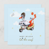 Faire-part Dessin humoristique simple Grossesse neutre (Devant / Derrière)