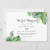 Faire-part Destination Tropical Green Calligraphy Elopement (Devant)