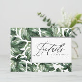 Faire-part Détails de mariage de feuillage de feuille de palm (Debout devant)