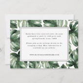 Faire-part Détails de mariage de feuillage de feuille de palm (Dos)