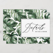 Faire-part Détails de mariage de feuillage de feuille de palm (Devant / Derrière)