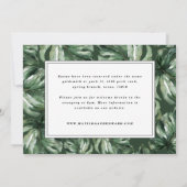 Faire-part Détails de mariage de feuillage de feuille de palm (Dos)