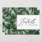 Faire-part Détails de mariage de feuillage de feuille de palm (Devant / Derrière)