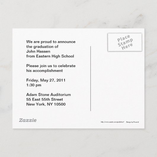 Faire-part d'études Carte postale Bus scolaire 1 (Dos)