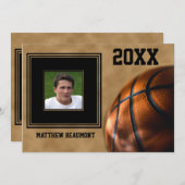 Faire-part d'études de basket-ball (Devant / Derrière)