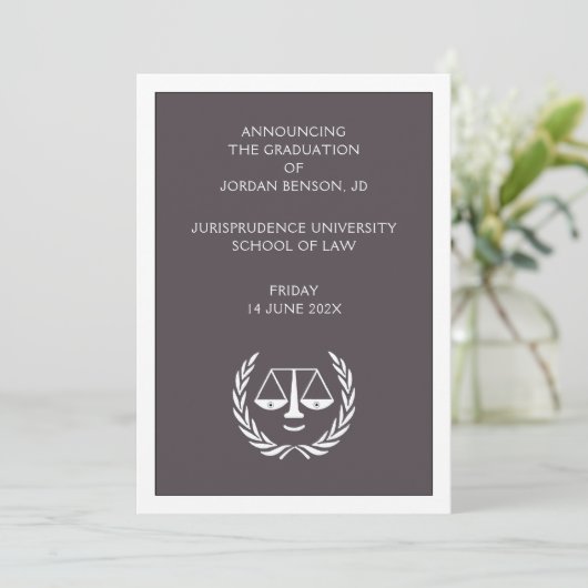 Faire-part d'études de droit (Debout devant)