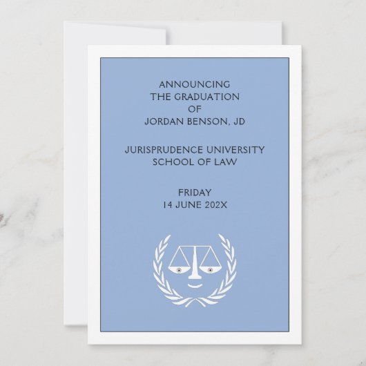 Faire-part d'études de droit (Devant)