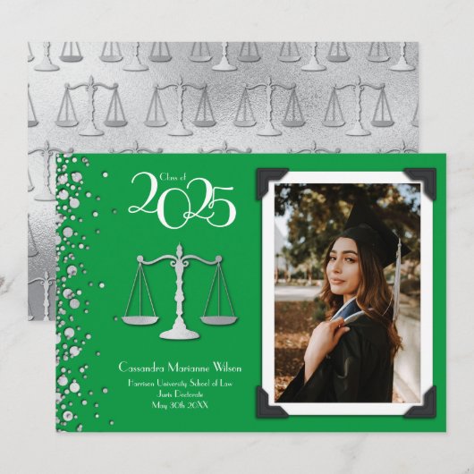 Faire-part d'études de droit de l'avocat (Devant / Derrière)