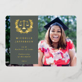 Faire-part d'études de droit vert/pétrole (Recto)