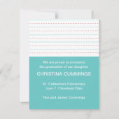 Faire-part d'études de la maternelle (Dos)