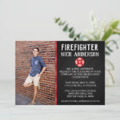 Faire-part d'études de pompier à la mode (Debout devant)