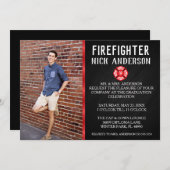 Faire-part d'études de pompier à la mode (Devant / Derrière)