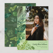 Faire-part d'études des Plantes botaniques tropica (Devant / Derrière)