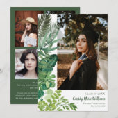 Faire-part d'études des Plantes botaniques tropica (Devant / Derrière)