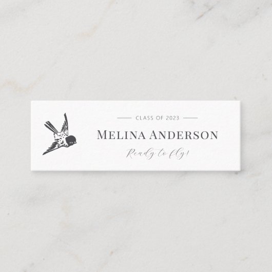 Faire-part d'études Diplômé Oiseau simple (Devant)