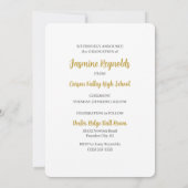 Faire-part d'études Faux Gold Leaf 3 Photo (Dos)