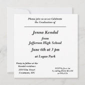 Faire-part d'études, Invitation Black (Dos)