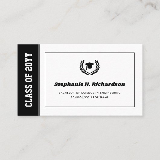 Faire-part d'études modernes - Nom de la fiche Ins (Devant)