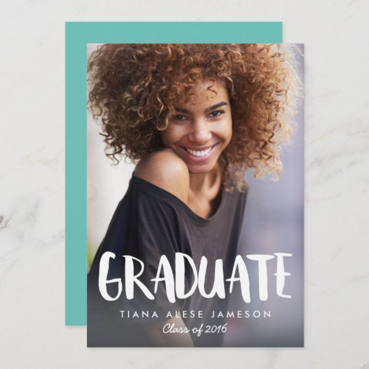 Faire-part d'études photo stylish (Devant / Derrière)