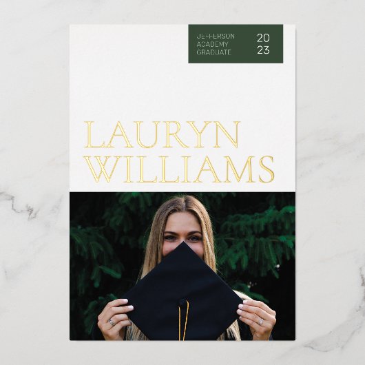 Faire-part d'études professionnelles Gold Modern (Recto)