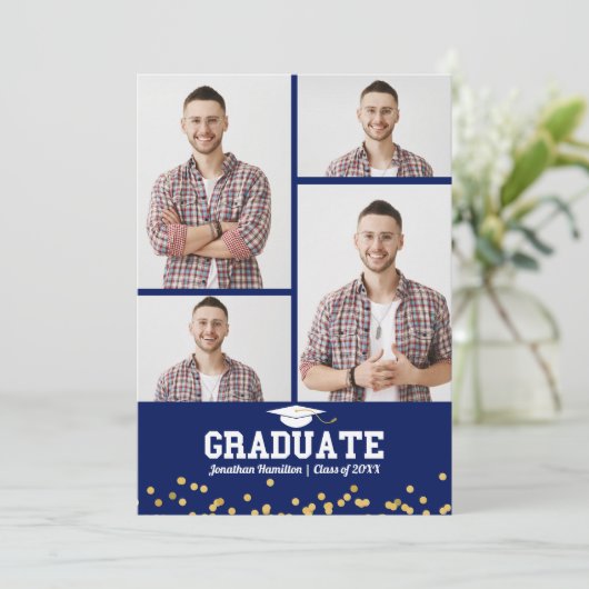 Faire-part d'études secondaires 4 Photo (Debout devant)