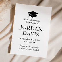 Faire-part d'études secondaires classiques