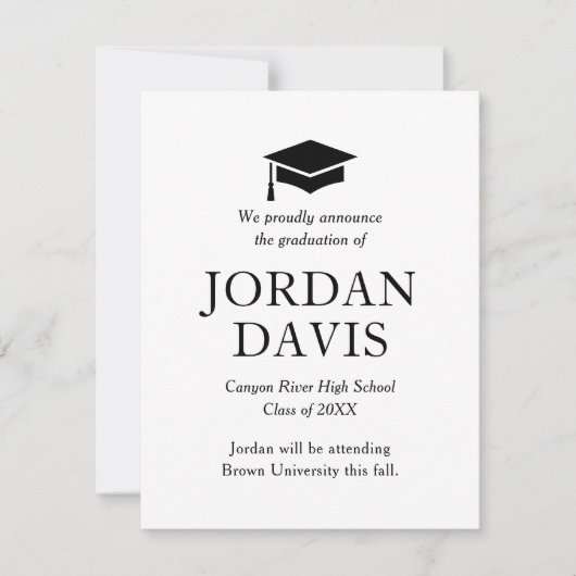 Faire-part d'études secondaires classiques (Devant)