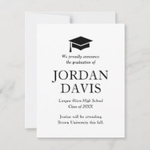 Faire-part d'études secondaires classiques