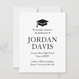 Faire-part d'études secondaires classiques