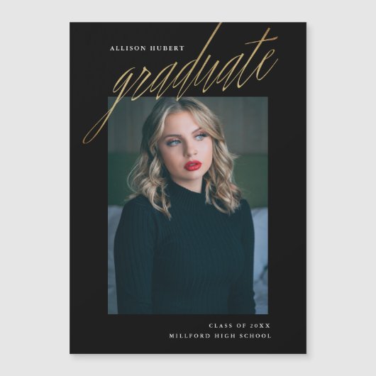 Faire-part d'études supérieures de script moderne (Devant)