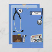 Faire-part d'études supérieures en médecine vétéri (Devant / Derrière)